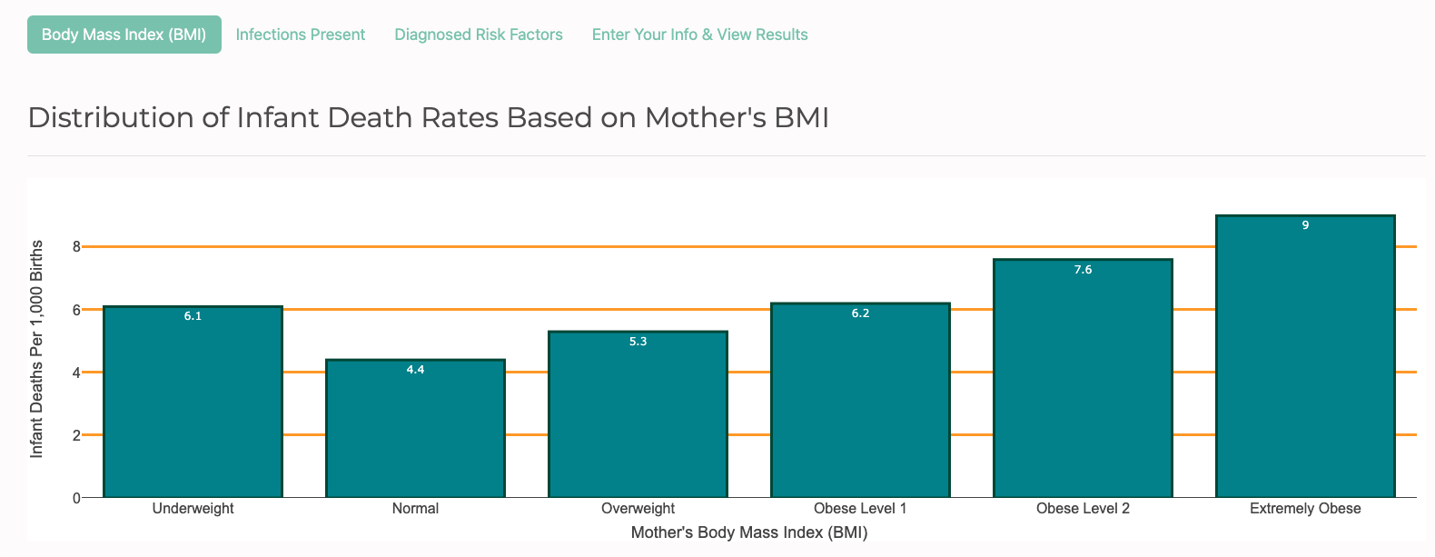 Infant Death Rates by Maternal BMI